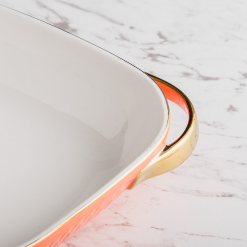 Argyle Diamond Baking Pan 10" - Orange 2