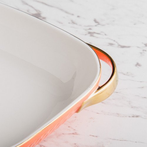 Argyle Diamond Baking Pan 10" - Orange 2