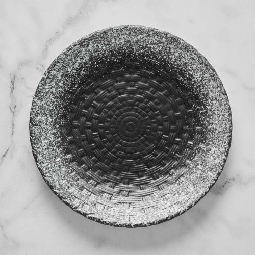 Black Kemuri Textured Dinner Plate 10"