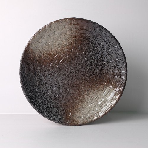 Dark Shaded Textured Dinner Plate 10"