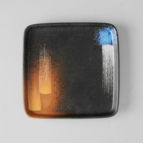 Dark Brown Fusion Square Personal Plate 5.7"