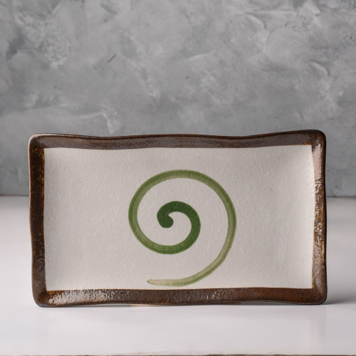 Himeji Green Long Plate 9"