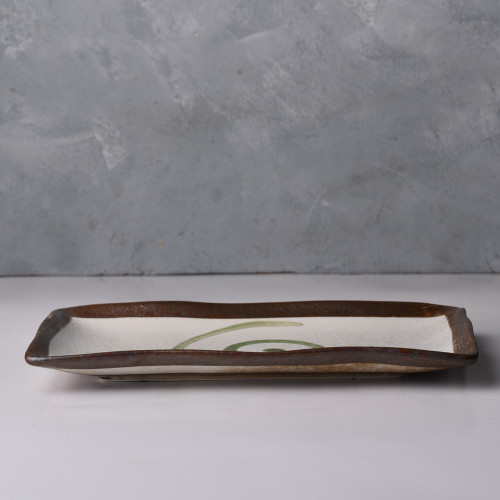 Himeji Green Long Plate 9" 2