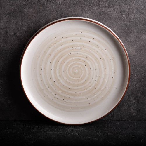 White Ripples Gray Dinner Plate 10"