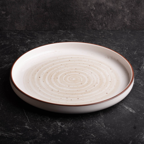 White Ripples Gray Dinner Plate 10" 2