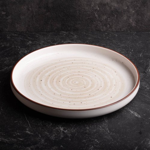 White Ripples Gray Dinner Plate 10" 2