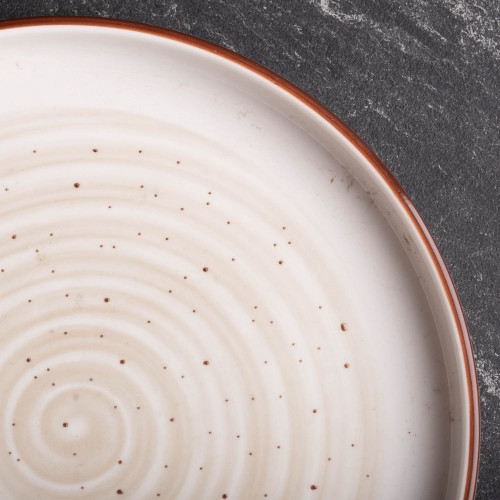White Ripples Gray Dinner Plate 10" 3
