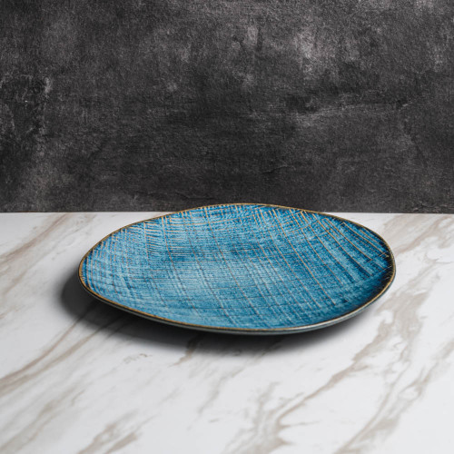 Cerulean Shade Uneven Dinner Plate 10" 2