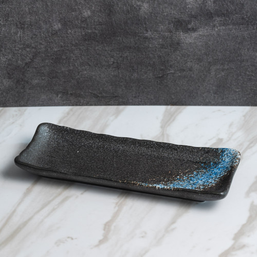 Luster Blue Long Plate 8"