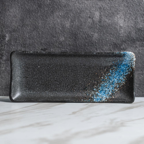 Luster Blue Long Plate 8" 3