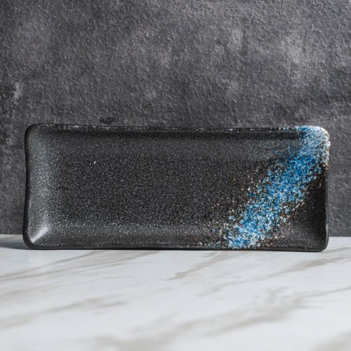 Luster Blue Long Plate 8" 3