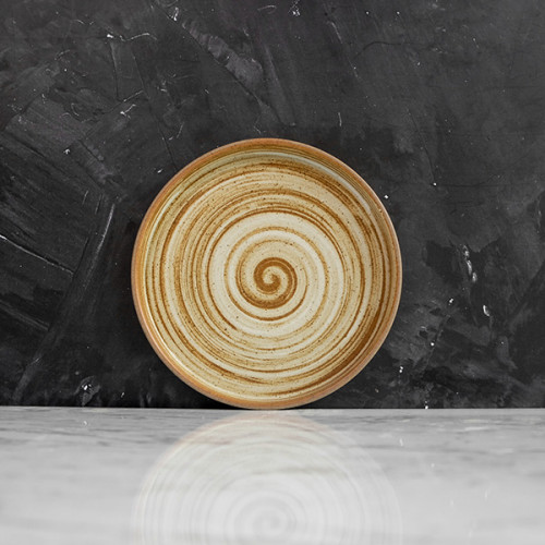 Sandblasted Brown Sharing Plate 6"