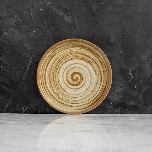 Sandblasted Brown Sharing Plate 6"