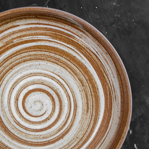 Sandblasted Brown Dinner Plate 10" 4