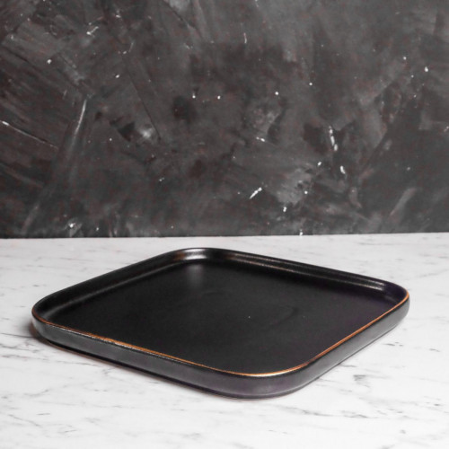 Black Clarity Square Salad Plate 8" 3