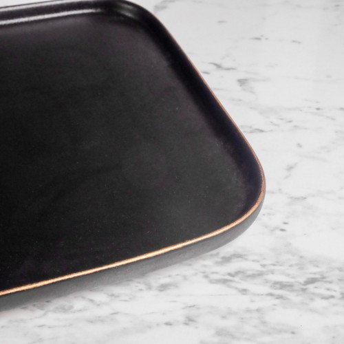 Black Clarity Square Dinner Plate 10" 2