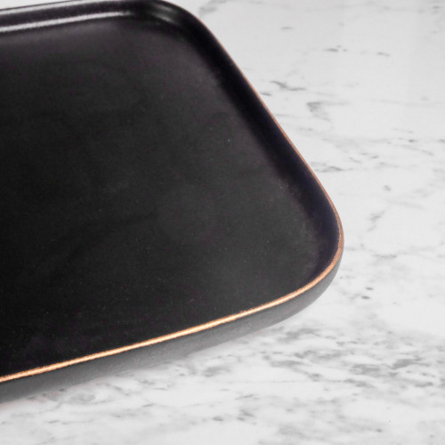 Black Clarity Square Dinner Plate 10" 2
