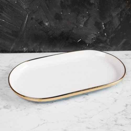 Viridian Green Long Platter 12" 4
