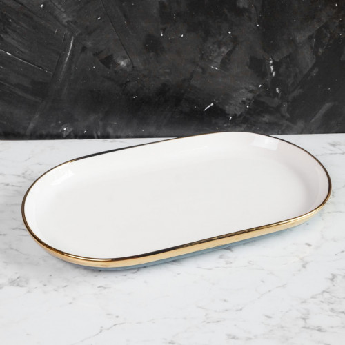 Viridian Green Long Platter 12" 4