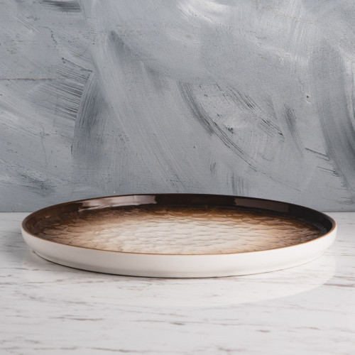 Glacier Brown Round Dinner Plate 10" 4