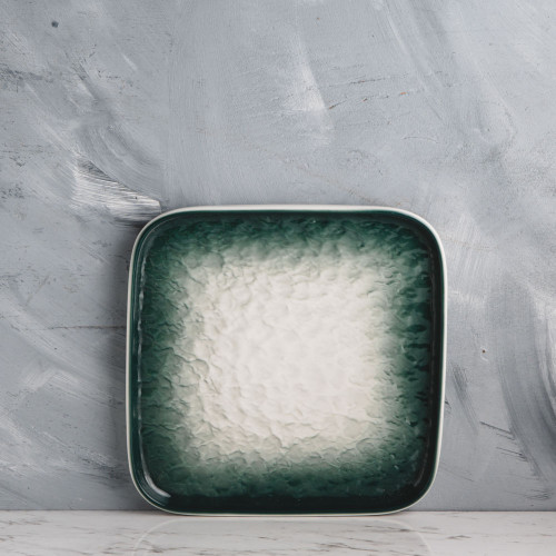 Glacier Green Square Plate 8"