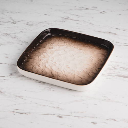 Glacier Brown Square Sharing Plate 6" 4
