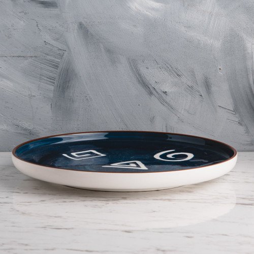 Meiji Blue Scroll Dinner Plate 10" 4