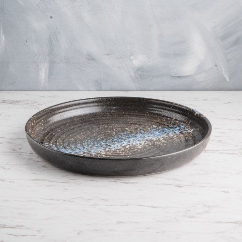 Luster Blue Textured Dinner Plate 10" 3