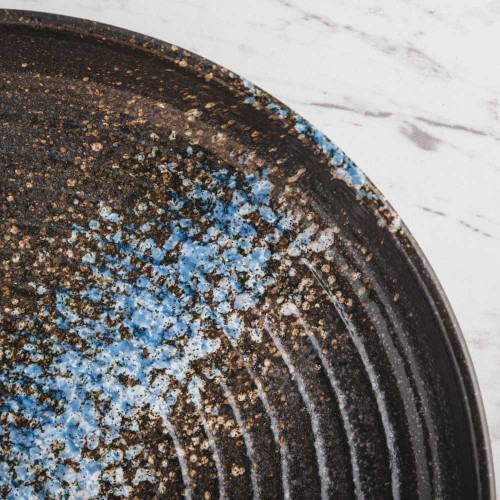Luster Blue Textured Dinner Plate 10" 4