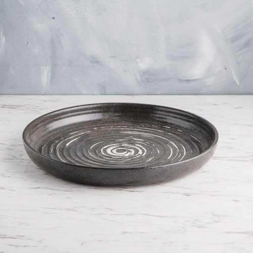 Vanity Black Textured Dinner Plate 10" 3