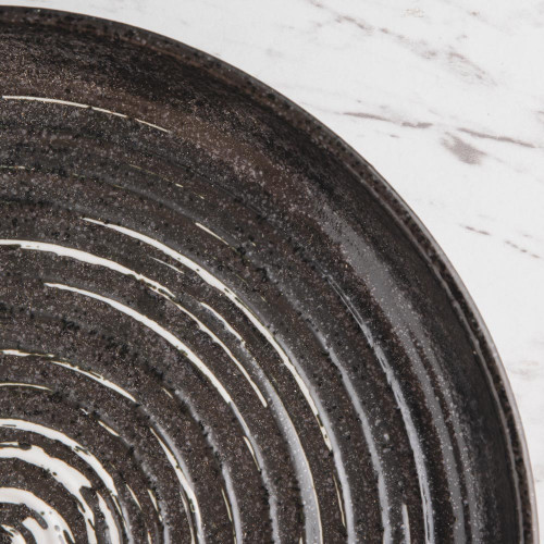 Vanity Black Textured Dinner Plate 10" 4