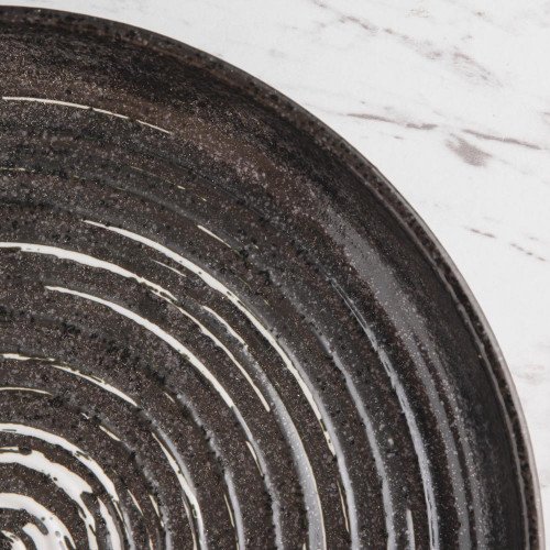Vanity Black Textured Dinner Plate 10" 4