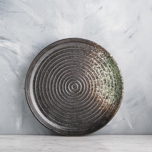 Jade Green Textured Dinner Plate 10"