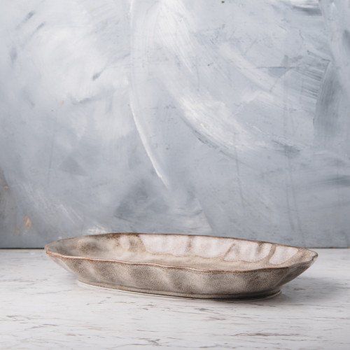 Sliver Tint Gray Long Platter 12" 2