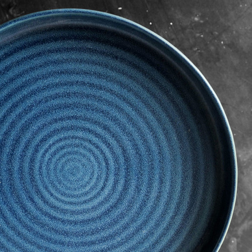 Prussian Blue High-Rim Plate 10" 2