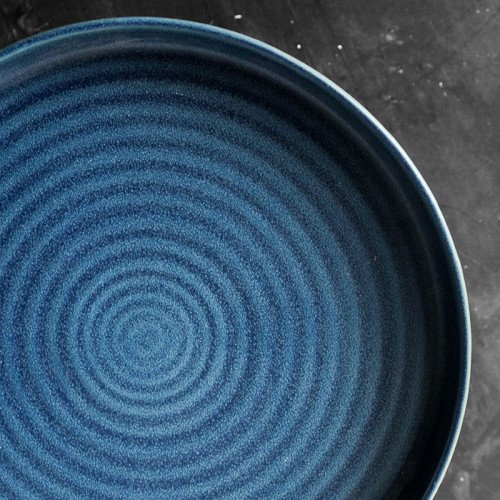 Prussian Blue High-Rim Plate 10" 2