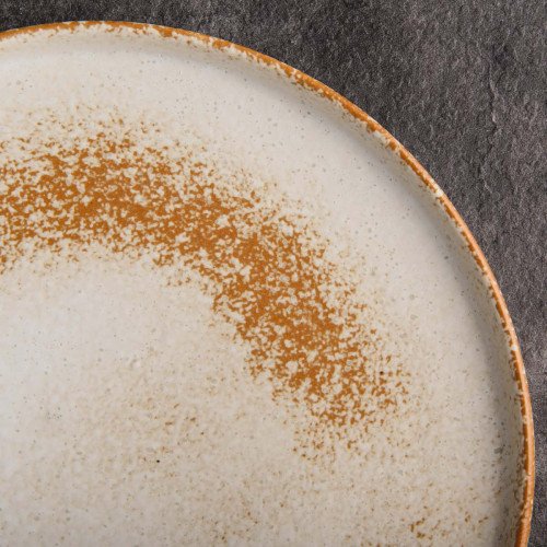 Torched Cream High-rim Plate 10" 3