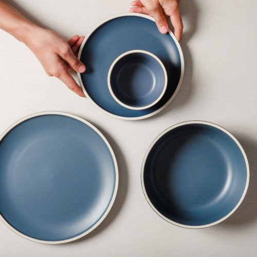 Whimsical Blue Dinner Plate 10.4" 4