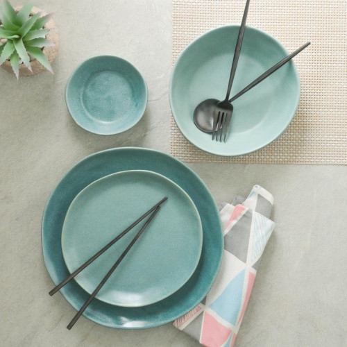 Altered Dinner Plate 11" - Teal 3