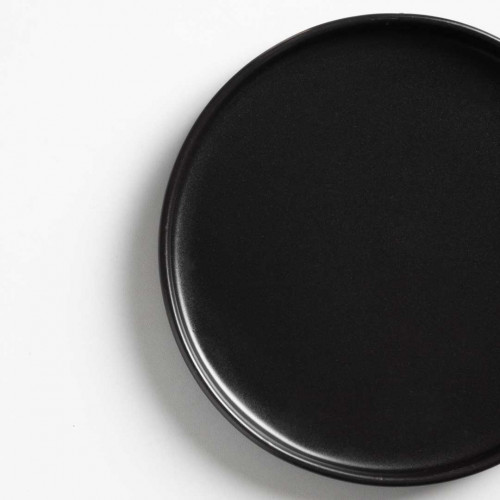 Black Solitude Flat Salad Plate 8" 2
