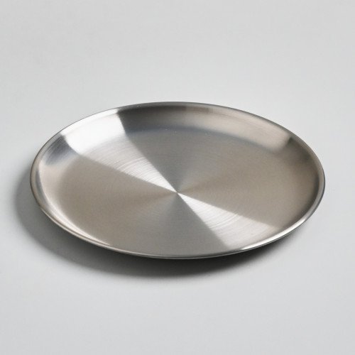Korea Style 304 Stainless Steel Shallow Plate 20cm - Silver