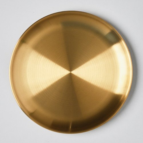 Korea Style 304 Stainless Steel Shallow Plate 23cm - Gold