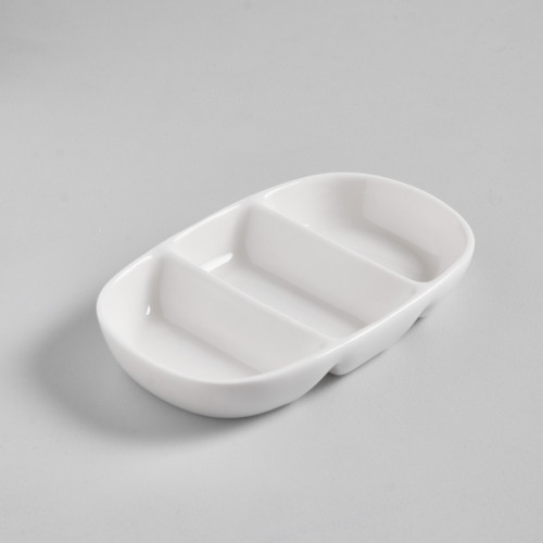 Ora White Triple Divided Dish