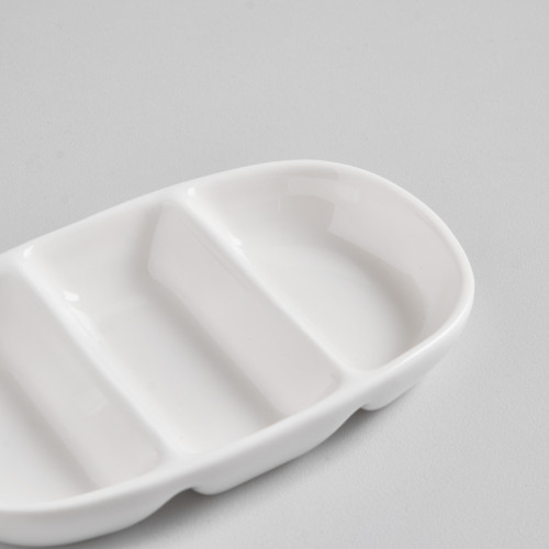 Ora White Triple Divided Dish 2