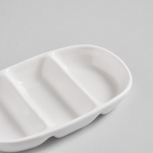 Ora White Triple Divided Dish 2