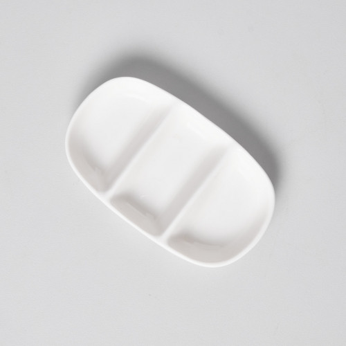 Ora White Triple Divided Dish 3