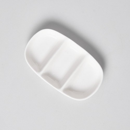 Ora White Triple Divided Dish 3