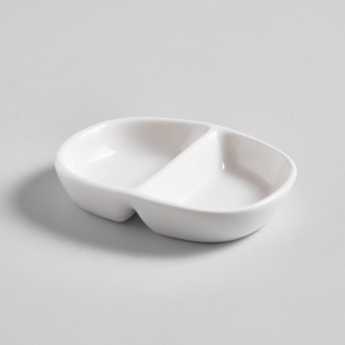 Ora White Divided Dish/Open Salt & Pepper