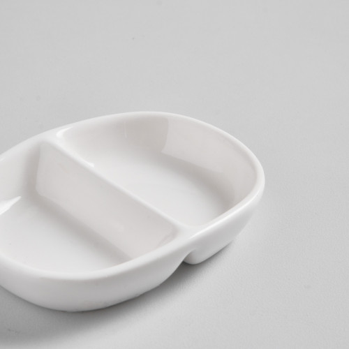 Ora White Divided Dish/Open Salt & Pepper 2
