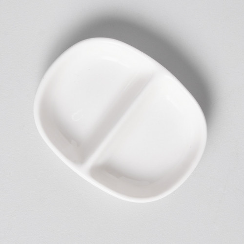 Ora White Divided Dish/Open Salt & Pepper 3